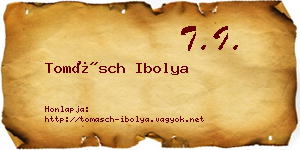 Tomásch Ibolya névjegykártya