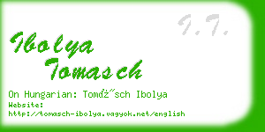 ibolya tomasch business card